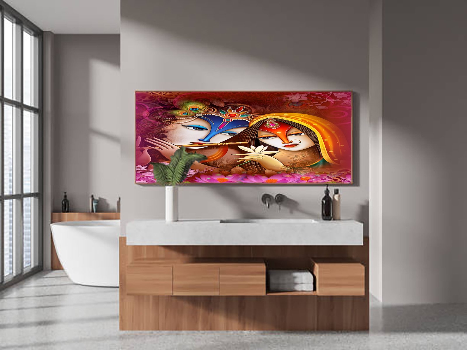 Classic Radhe Krishna Premium Canvas Wall Painting decorative masterpiece for home decor